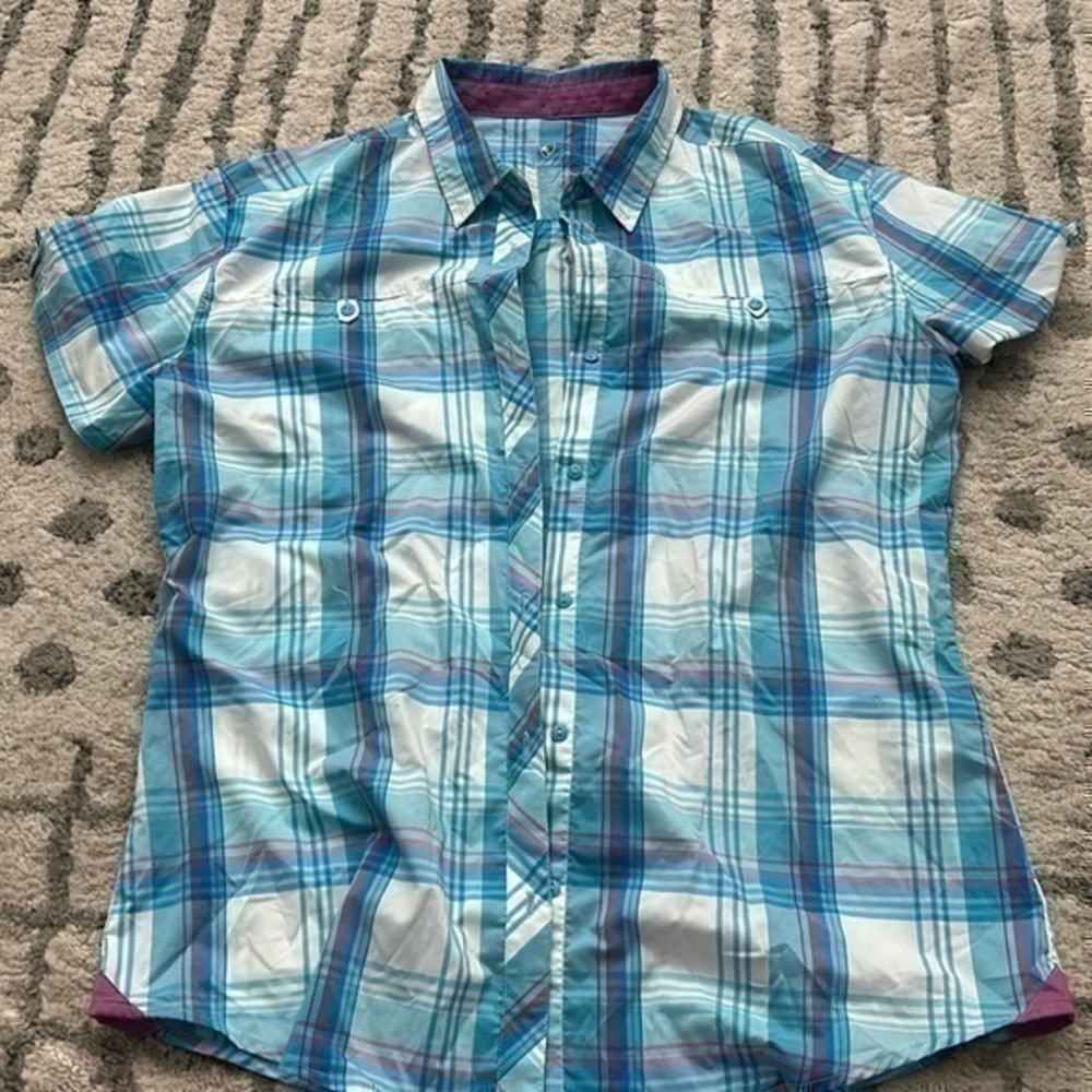 EUC Kühl Womens Light Plaid SS Button Up Shirt